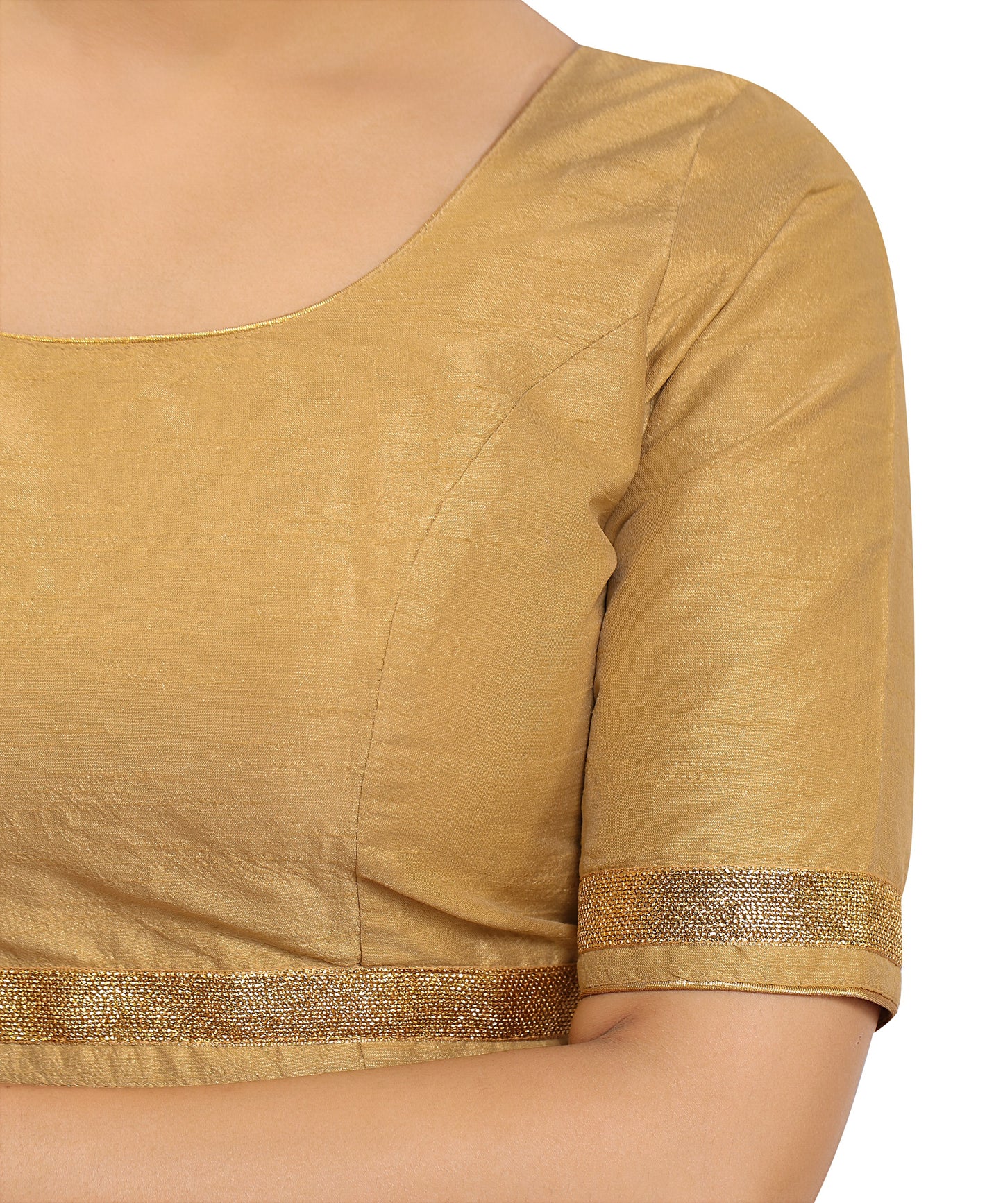 Dupion Silk Ready-to-Wear Blouse - Gold