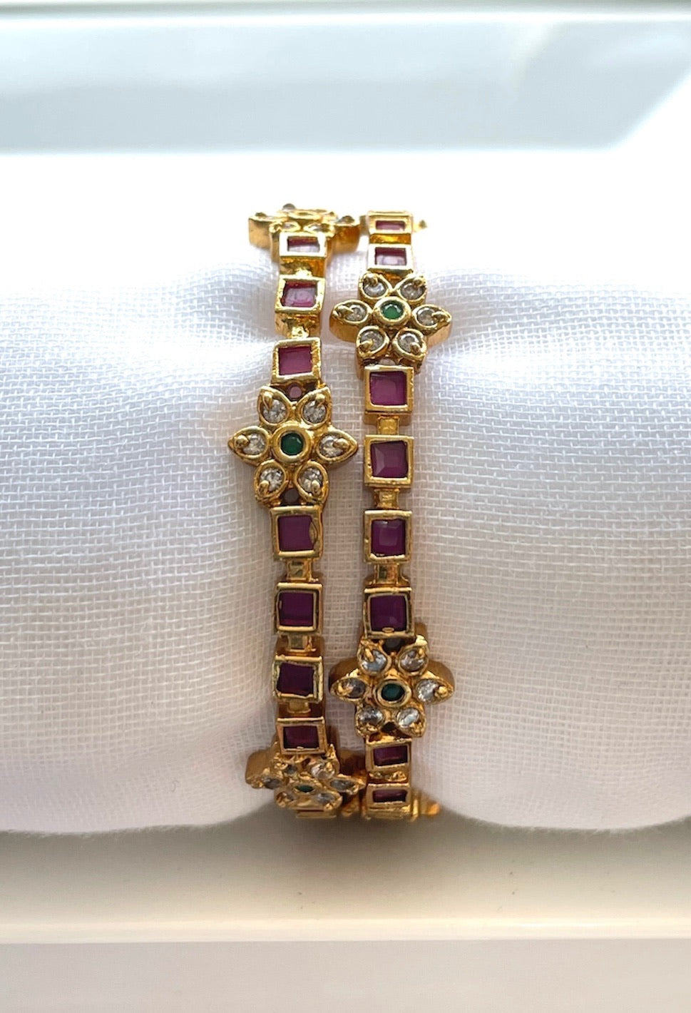Kemp Square bangle with Floral Accents