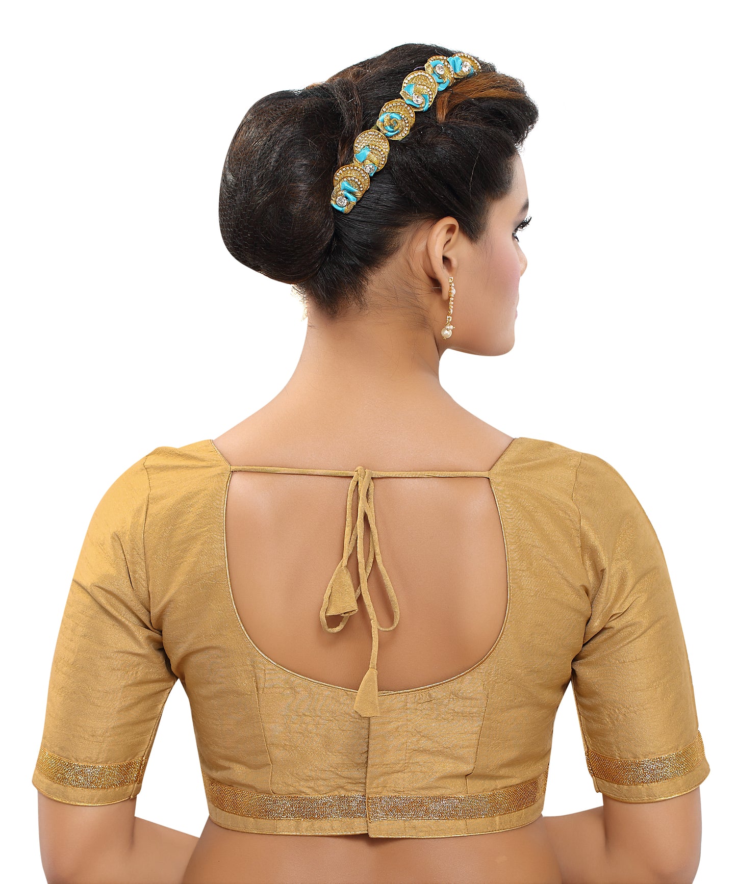 Dupion Silk Ready-to-Wear Blouse - Gold