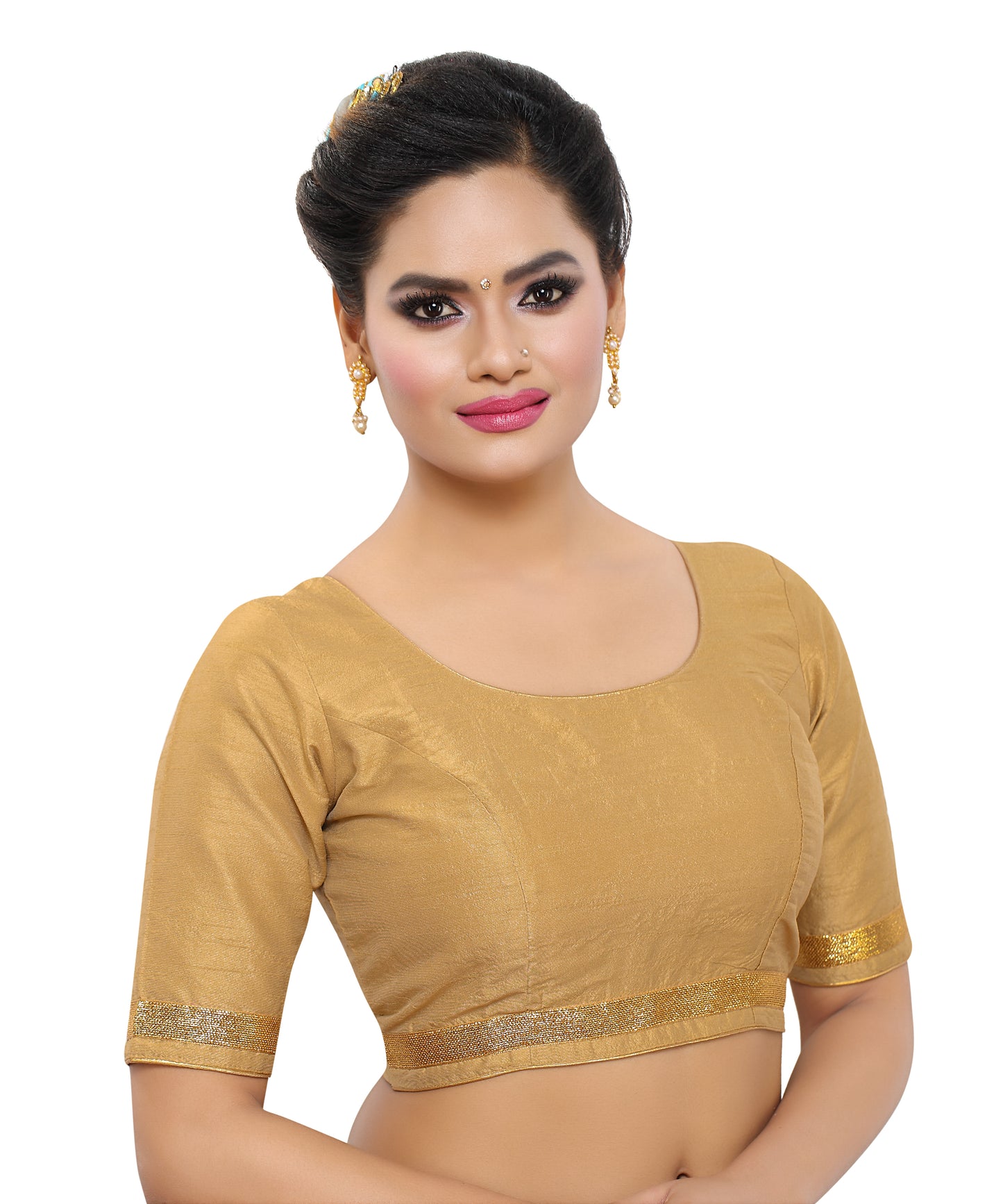 Dupion Silk Ready-to-Wear Blouse - Gold