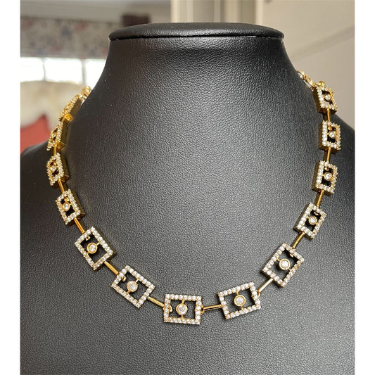 Elegant square stone neckwear set