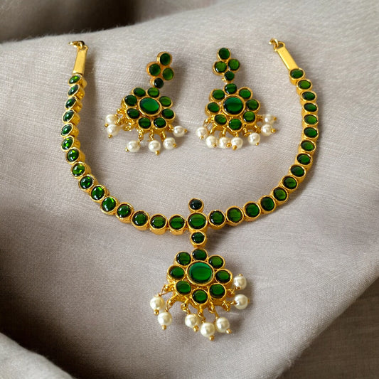 Traditional Attigai Neckwear Set- Green