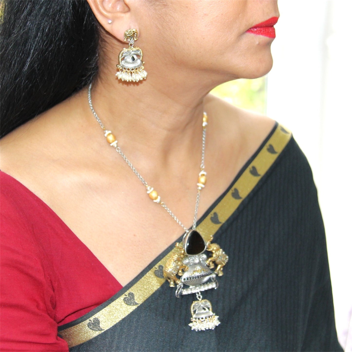 Two Tone Black Neckwear Set