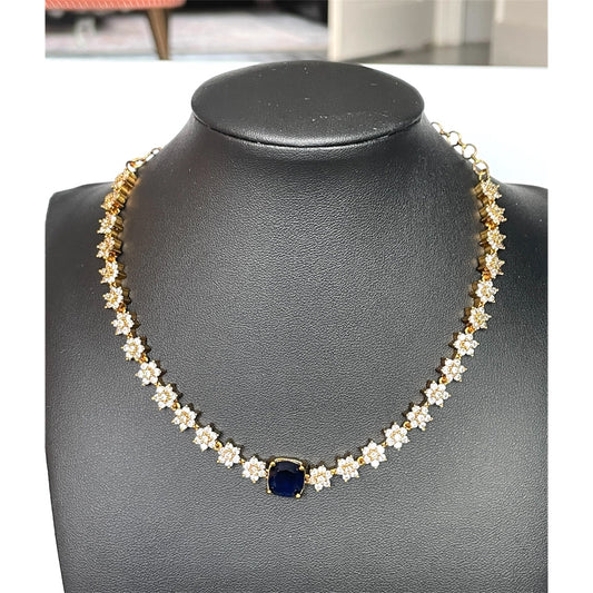 AD blue stone neckwear set