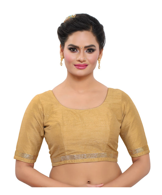 Dupion Silk Ready-to-Wear Blouse - Gold