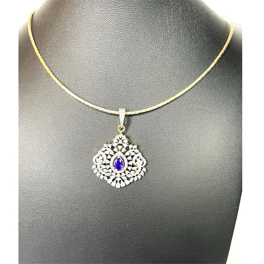 AD purple stone diamond like neckwear set