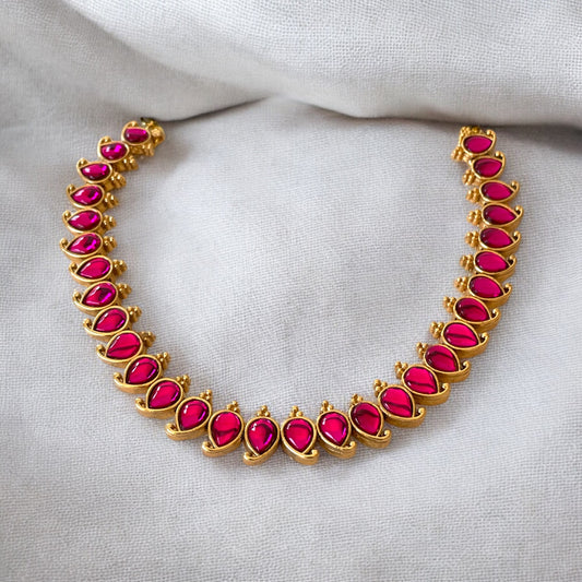Classic Maanga Necklace Set -Pink