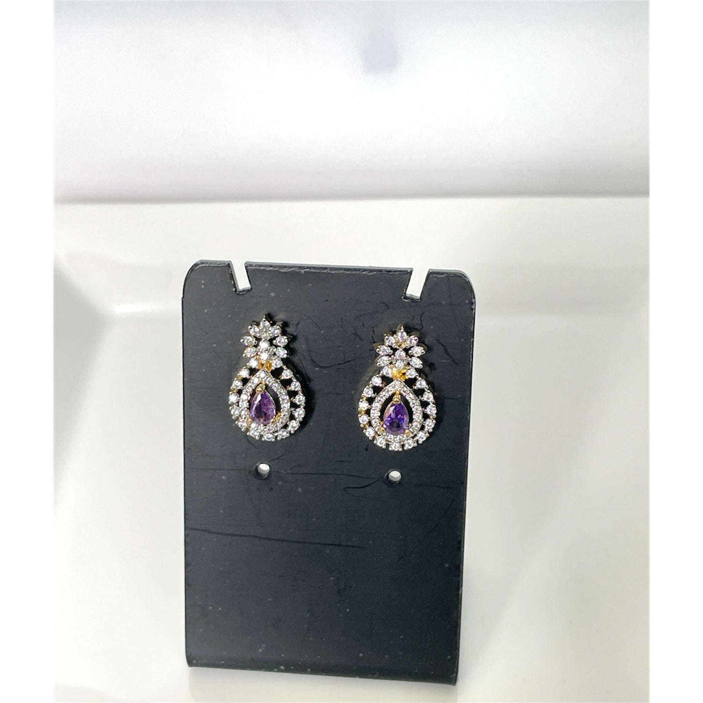 AD purple stone diamond like neckwear set