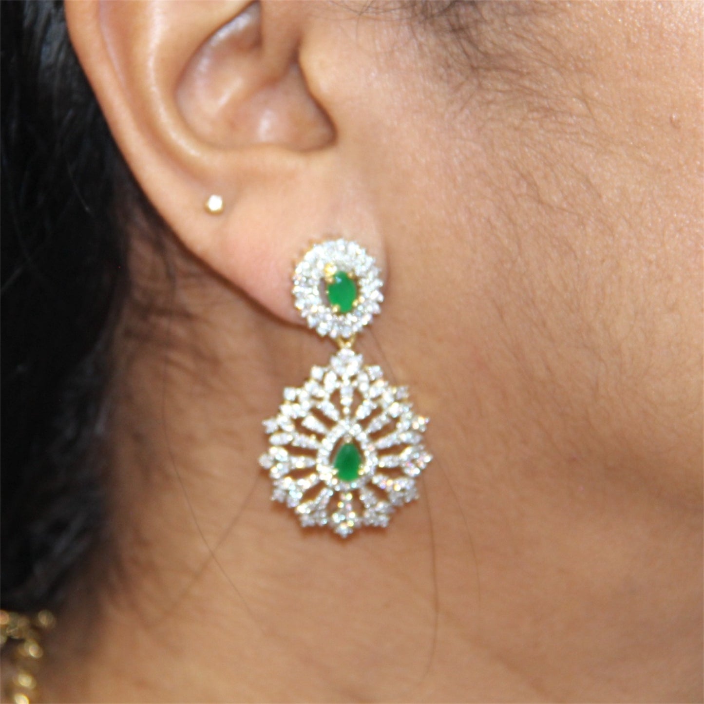 Bridal Green Pendant Neckwear Set