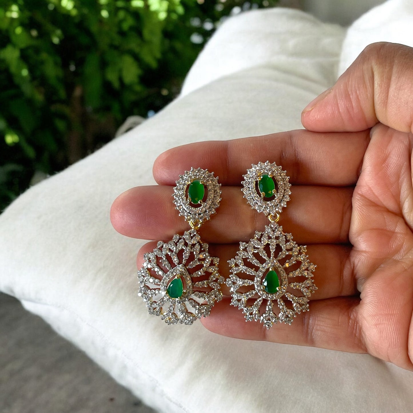 Bridal Green Pendant Neckwear Set