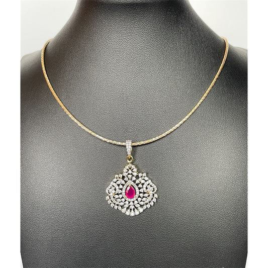 AD red stone diamond like neckwear set